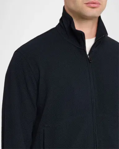 Emporio Armani Men's Textured Jersey Full-Zip Sweater | Thumbnail 5 Emporio Armani Men's Textured Jersey Full-Zip Sweater | Thumbnail 5