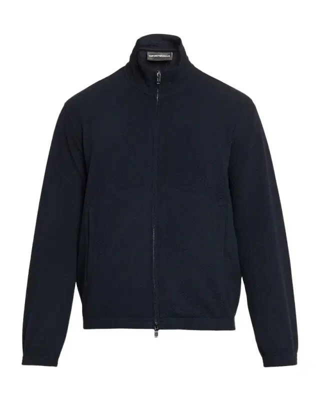 Men's Textured Jersey Full-Zip Sweater