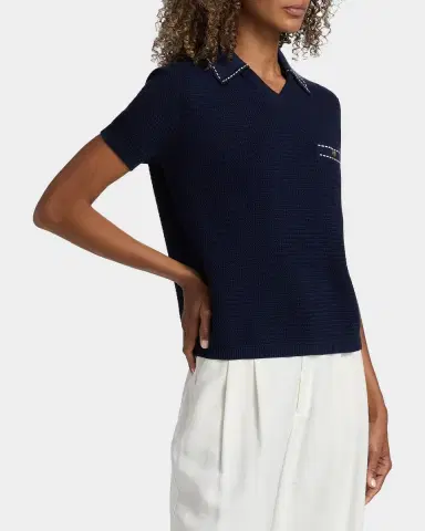Versace Medusa Knit Cotton Polo | Thumbnail 6 Versace Medusa Knit Cotton Polo | Thumbnail 6