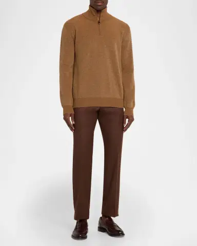 Brioni Men's Cashmere and Wool Quarter-Zip Sweater | Thumbnail 2 Brioni Men's Cashmere and Wool Quarter-Zip Sweater | Thumbnail 2
