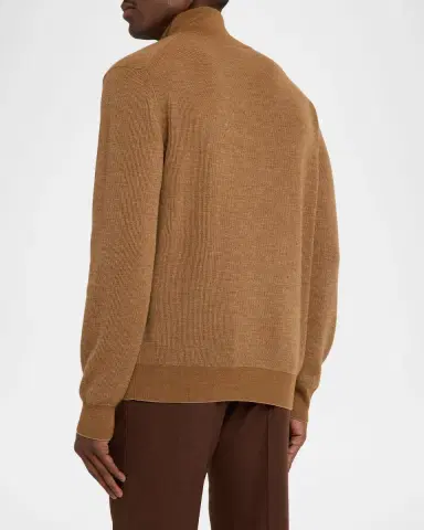 Brioni Men's Cashmere and Wool Quarter-Zip Sweater | Thumbnail 3 Brioni Men's Cashmere and Wool Quarter-Zip Sweater | Thumbnail 3