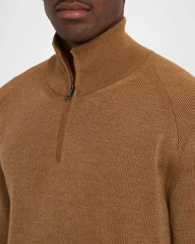 Brioni Men's Cashmere and Wool Quarter-Zip Sweater | Thumbnail 5 Brioni Men's Cashmere and Wool Quarter-Zip Sweater | Thumbnail 5