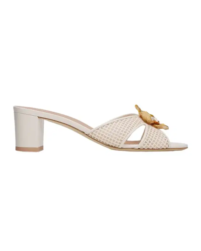 45mm Suri Square Mesh and Leather Sandals