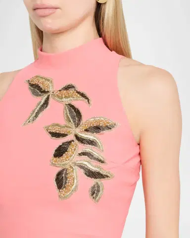 Chiara Boni La Petite Robe Nimby Beaded Stretch Jersey Midi Sheath Dress | Thumbnail 5 Chiara Boni La Petite Robe Nimby Beaded Stretch Jersey Midi Sheath Dress | Thumbnail 5