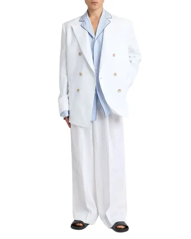Men 's Cotton and Silk Stripe Button-Down Shirt with Piping