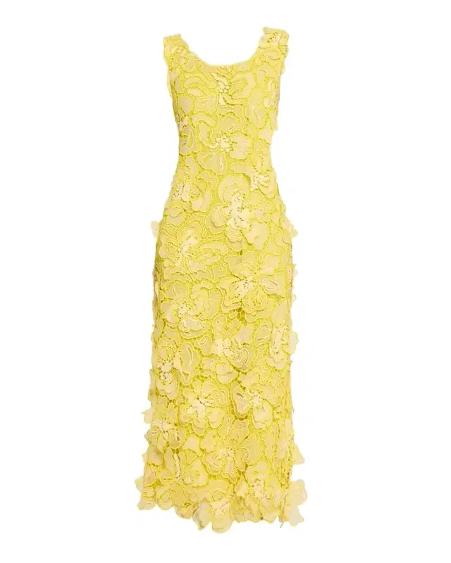 Corinna Cutout Floral Lace Midi Dress