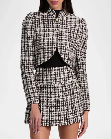 ALICE + OLIVIA Ilaria Cropped Tweed Jacket | Thumbnail 4 ALICE + OLIVIA Ilaria Cropped Tweed Jacket | Thumbnail 4