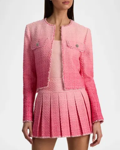 ALICE + OLIVIA Dumont Embellished Tweed Jacket | Thumbnail 4
