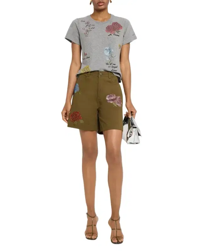Betsy Heatset Roses Cargo Shorts