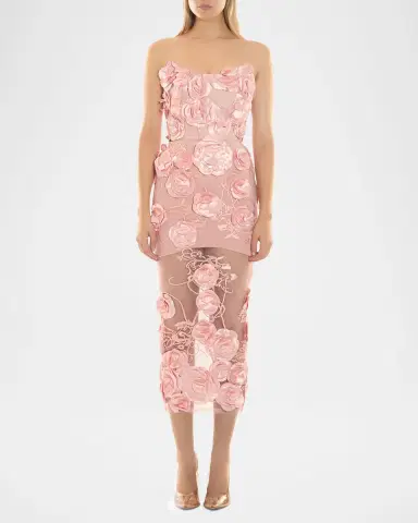 Zhivago Dream of That Floral Mesh Midi Dress | Thumbnail 2