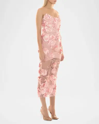 Zhivago Dream of That Floral Mesh Midi Dress | Thumbnail 4