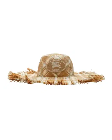 Burberry Knight Stamp Raffia-Effect Sun Hat | Thumbnail 1 Burberry Knight Stamp Raffia-Effect Sun Hat | Thumbnail 1