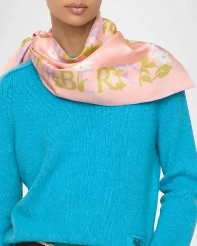 Burberry Floral EKD Silk Scarf | Thumbnail 3 Burberry Floral EKD Silk Scarf | Thumbnail 3