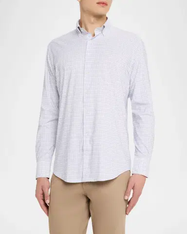 Peter Millar Men's Rommel Performance Twill Plaid Sport Shirt | Thumbnail 4 Peter Millar Men's Rommel Performance Twill Plaid Sport Shirt | Thumbnail 4