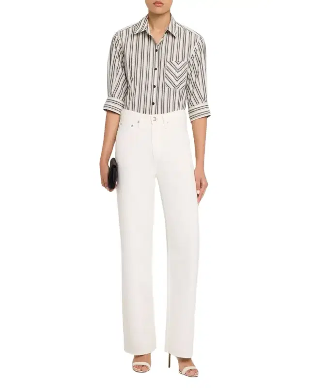 Rag & Bone Lucia Striped Cotton Poplin Shirt