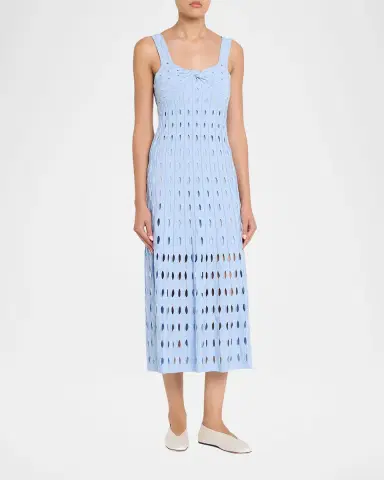 SIMKHAI Christina Knit Twist-Front Midi Dress | Thumbnail 3 SIMKHAI Christina Knit Twist-Front Midi Dress | Thumbnail 3