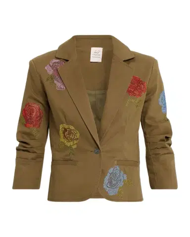 Cinq à Sept Cropped Heatset Roses Blazer | Thumbnail 1