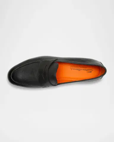 Santoni Men's Carlo Leather Penny Loafers | Thumbnail 6 Santoni Men's Carlo Leather Penny Loafers | Thumbnail 6