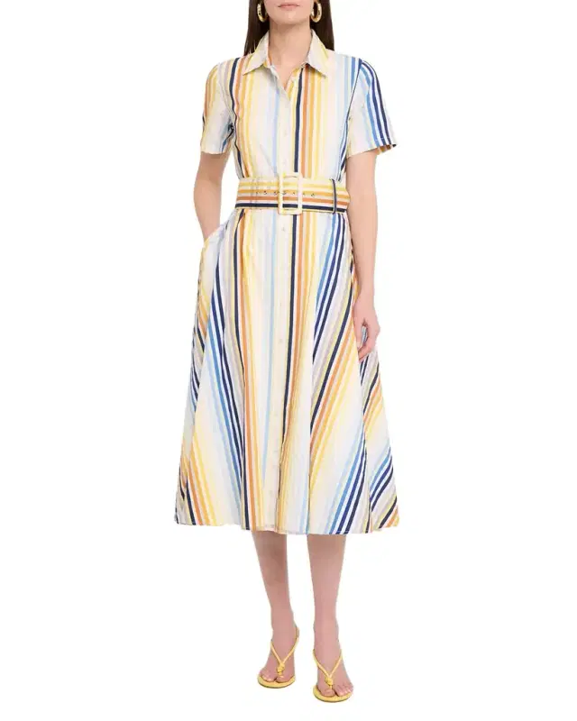 Jean Striped Midi Shirtdress