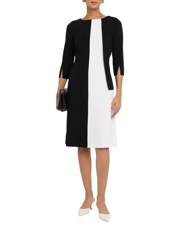 A-Line Colorblock Soft Knit Dress A-Line Colorblock Soft Knit Dress