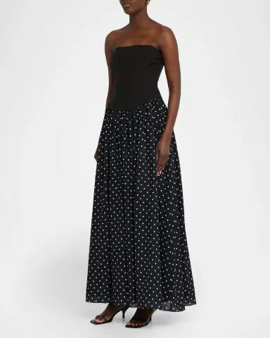 Toccin Odette Polka-Dot Strapless Maxi Dress | Thumbnail 4 Toccin Odette Polka-Dot Strapless Maxi Dress | Thumbnail 4