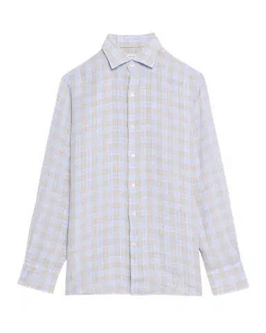 Peter Millar Men's Milo Linen Plaid Sport Shirt | Thumbnail 1 Peter Millar Men's Milo Linen Plaid Sport Shirt | Thumbnail 1
