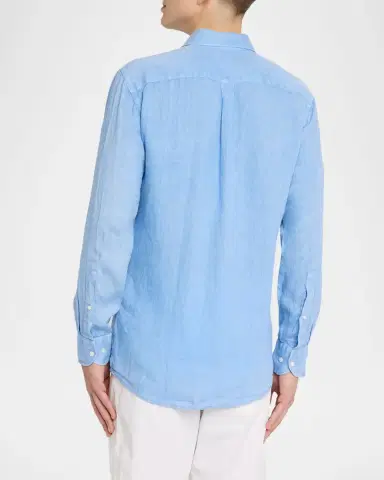 Peter Millar Men's Shoreside Linen Button-Down Shirt | Thumbnail 2 Peter Millar Men's Shoreside Linen Button-Down Shirt | Thumbnail 2