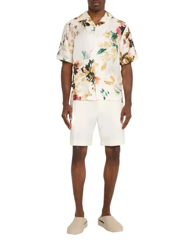 Men 's Casper Printed Silk Shirt Men 's Casper Printed Silk Shirt