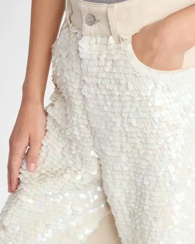Stella McCartney Opalescence Sequined Straight-Leg Boyfriend Jeans | Thumbnail 4