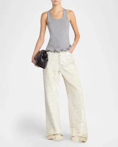 Stella McCartney Opalescence Sequined Straight-Leg Boyfriend Jeans | Thumbnail 5