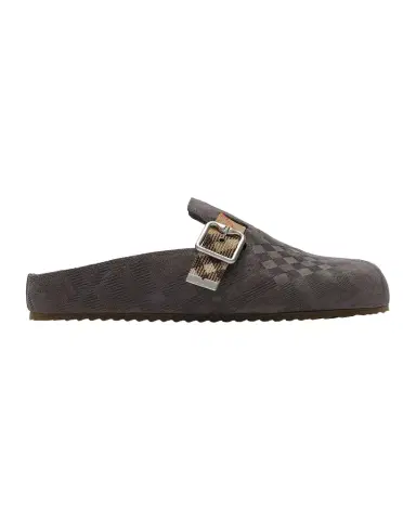 Burberry Men's Urchin Check Suede Clogs | Thumbnail 1