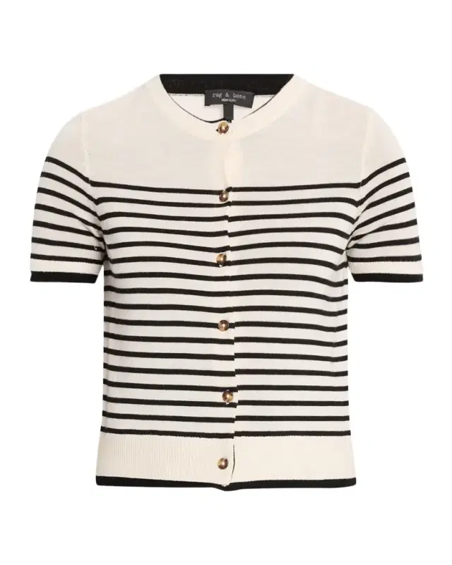 Anne Short-Sleeve Wool Cardigan