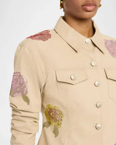 Cinq à Sept Denim Heatset Roses Shirt | Thumbnail 4