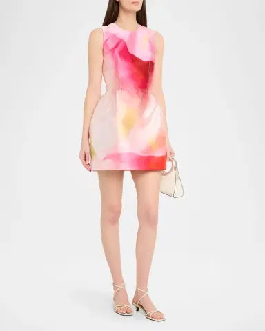 Prabal Gurung Corset Waist Satin Mini Fit-&-Flare Dress | Thumbnail 4 Prabal Gurung Corset Waist Satin Mini Fit-&-Flare Dress | Thumbnail 4