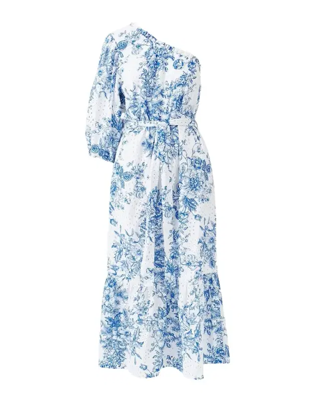 Autumn Asymmetric Eyelet Maxi Dress