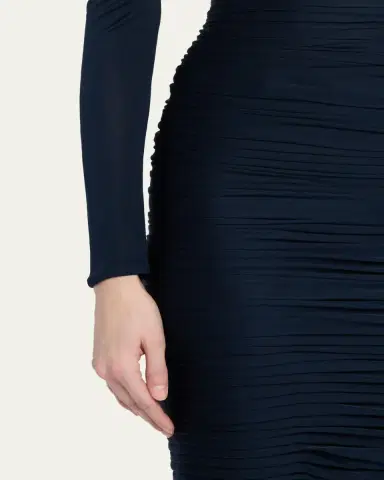 Versace Gathered Long-Sleeve Midi Dress | Thumbnail 5