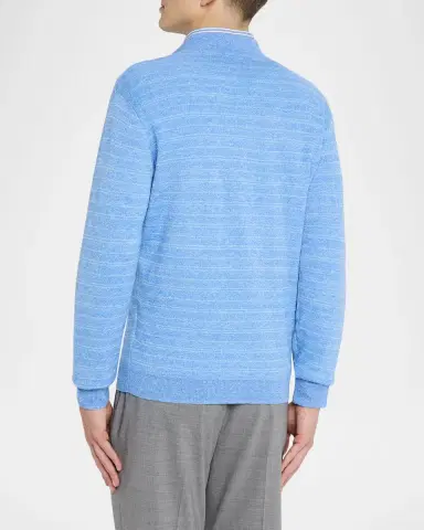Peter Millar Men's Saratoga Stripe Quarter-Zip Sweater | Thumbnail 3 Peter Millar Men's Saratoga Stripe Quarter-Zip Sweater | Thumbnail 3