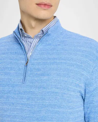 Peter Millar Men's Saratoga Stripe Quarter-Zip Sweater | Thumbnail 5 Peter Millar Men's Saratoga Stripe Quarter-Zip Sweater | Thumbnail 5