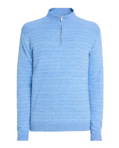 Peter Millar Men's Saratoga Stripe Quarter-Zip Sweater | Thumbnail 1 Peter Millar Men's Saratoga Stripe Quarter-Zip Sweater | Thumbnail 1