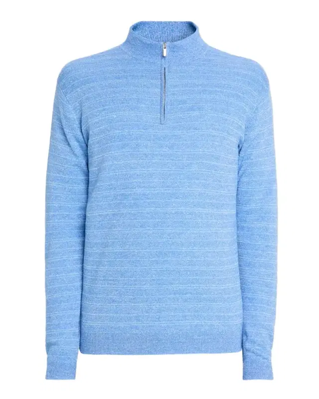 Men 's Saratoga Stripe Quarter-Zip Sweater