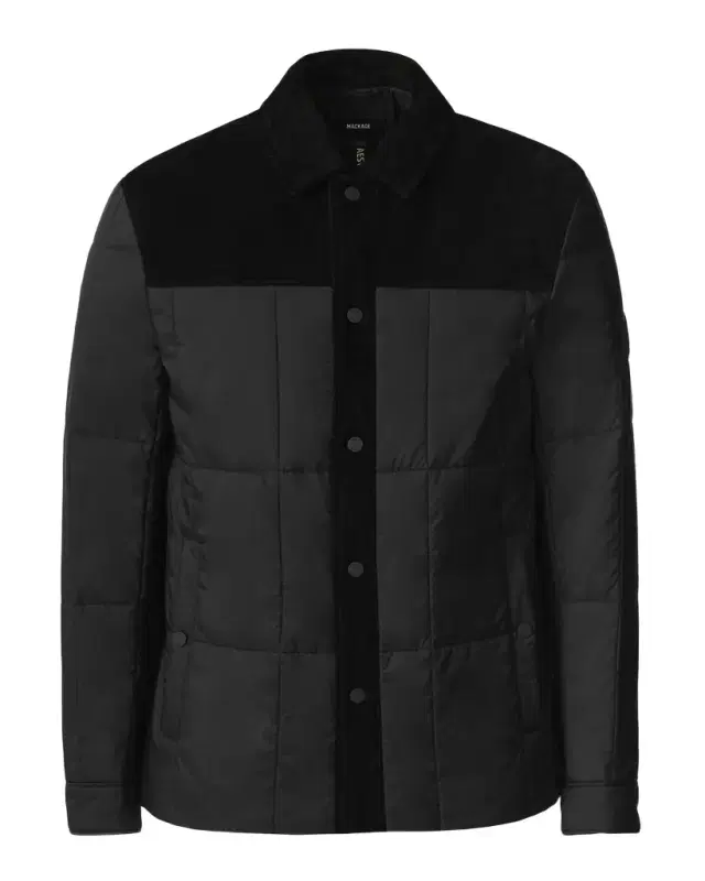 Men 's Henrik Mixed-Media Suede Shirt Jacket