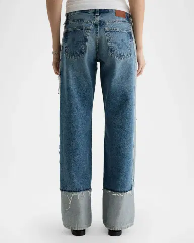 AG Jeans Adria Wide-Leg Colorblock Rigid Denim Jeans | Thumbnail 3