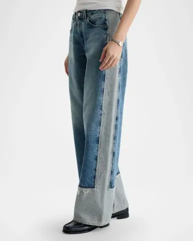 AG Jeans Adria Wide-Leg Colorblock Rigid Denim Jeans | Thumbnail 4