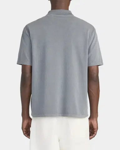 FRAME Men's Washed-Finish Cotton Polo Shirt | Thumbnail 3 FRAME Men's Washed-Finish Cotton Polo Shirt | Thumbnail 3