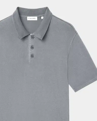 FRAME Men's Washed-Finish Cotton Polo Shirt | Thumbnail 6 FRAME Men's Washed-Finish Cotton Polo Shirt | Thumbnail 6