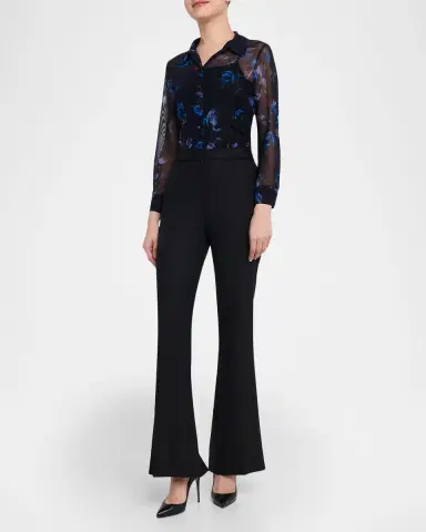 L'Agence Indiana Fitted Semi-Sheer Blouse | Thumbnail 2