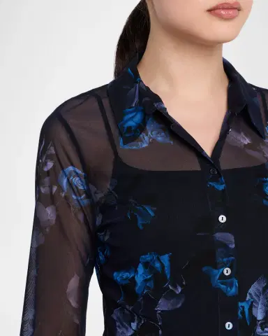 L'Agence Indiana Fitted Semi-Sheer Blouse | Thumbnail 5