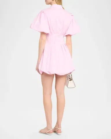 Simkhai Cleo Balloon Pintuck Poplin Mini Dress | Thumbnail 3
