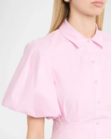 Simkhai Cleo Balloon Pintuck Poplin Mini Dress | Thumbnail 5