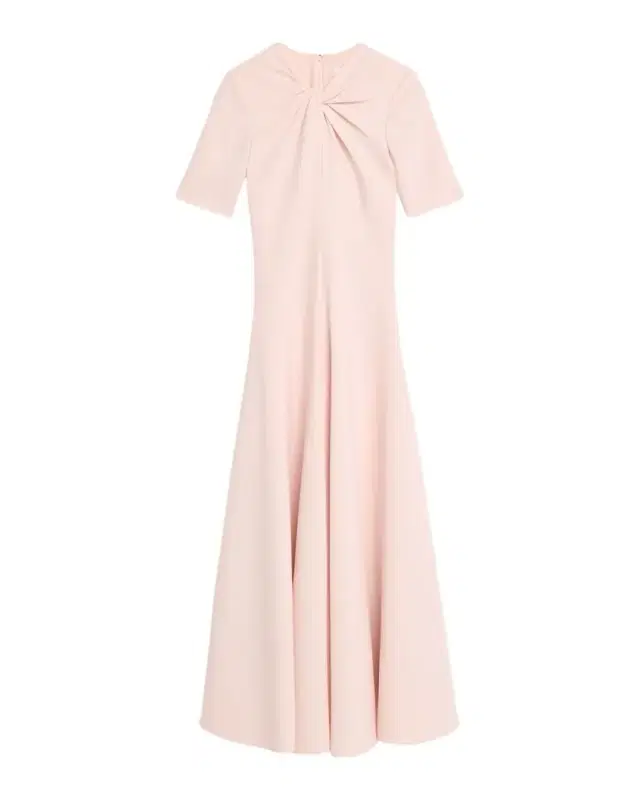 Twist-Neck Keyhole A-Line Midi Dress
